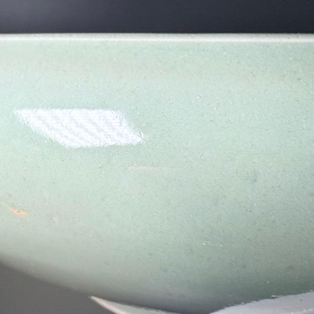 盛期鍋島　安永8年（1779年）　青磁水鉢　当時の共箱　共布　鍋島家　旧蔵