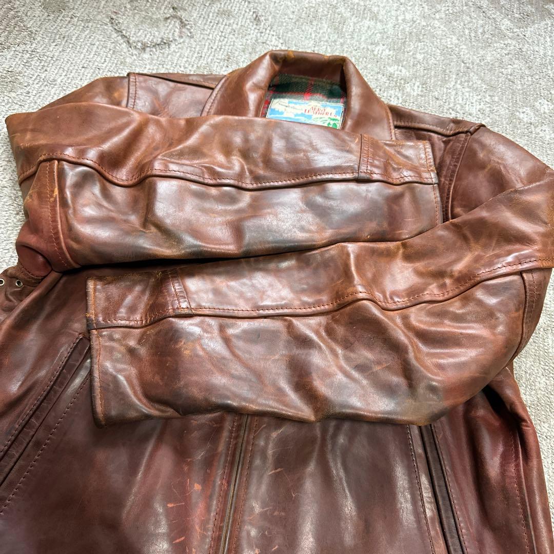 Aero Leather ハーフベルテッド シングルライダース レザージャケット