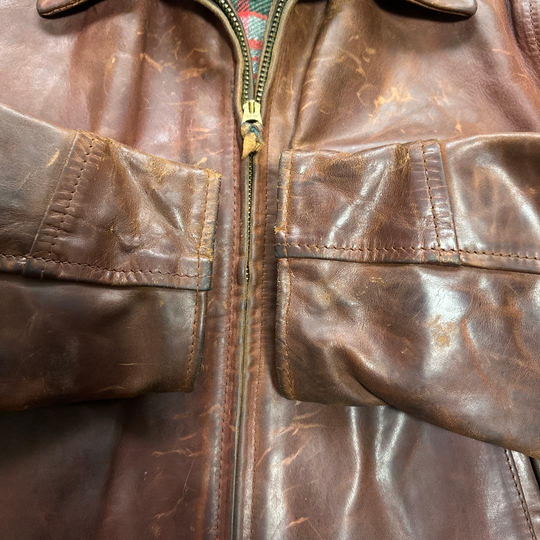 Aero Leather ハーフベルテッド シングルライダース レザージャケット