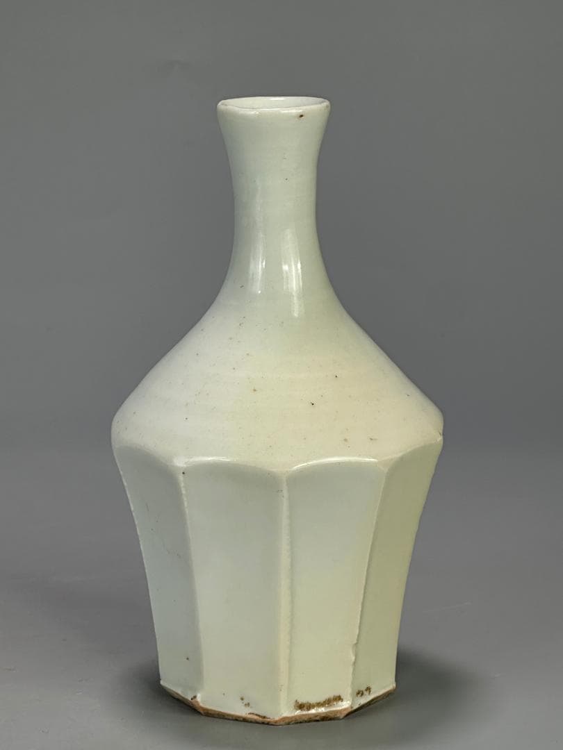 日本美術　古伊万里　白磁　面取徳利　李朝風　時代花瓶　美品　朝鮮半島古美術