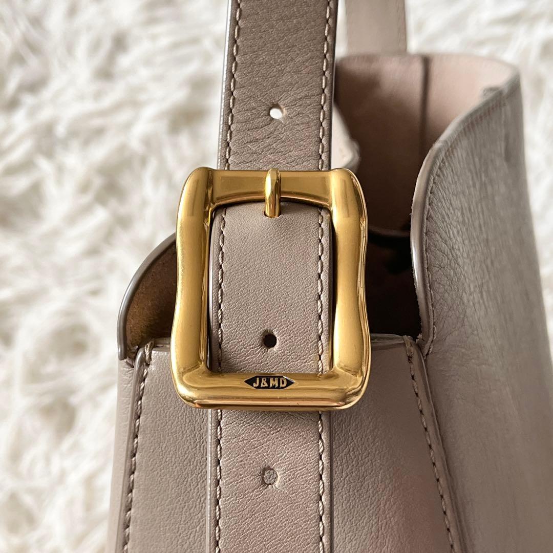 J&M DAVIDSON　クイバー バケット　ハンドバッグ　レザー　ベージュ