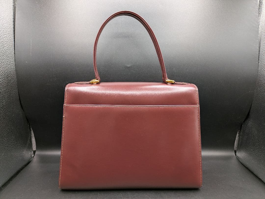Cartier マストライン ハンドバッグ レザー ボルドー