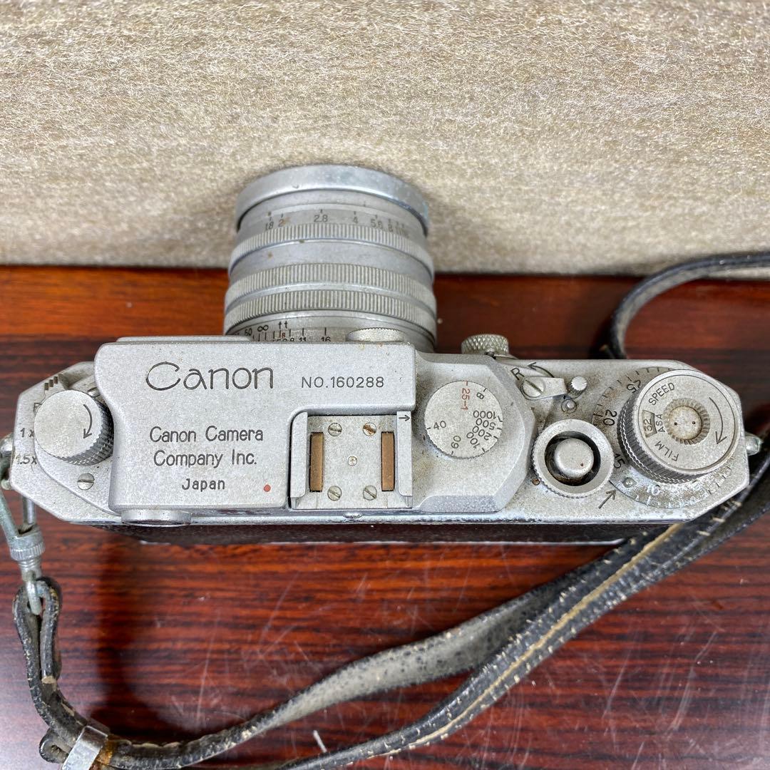 キャノン フィルムカメラ No.160288レザーケース付動作未確認 ジャンク品