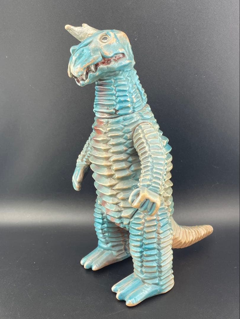 【中古品】当時物　アボラス　青色発泡怪獣　ソフビ　マルサン　ブルマァク