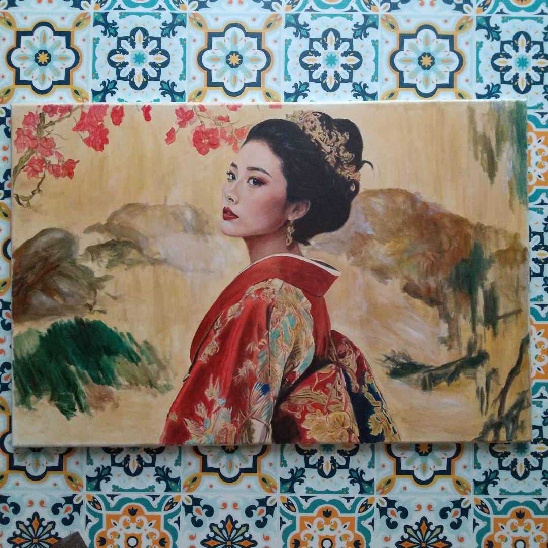 人物画#17 女性の肖像 油彩画 M25号 油絵