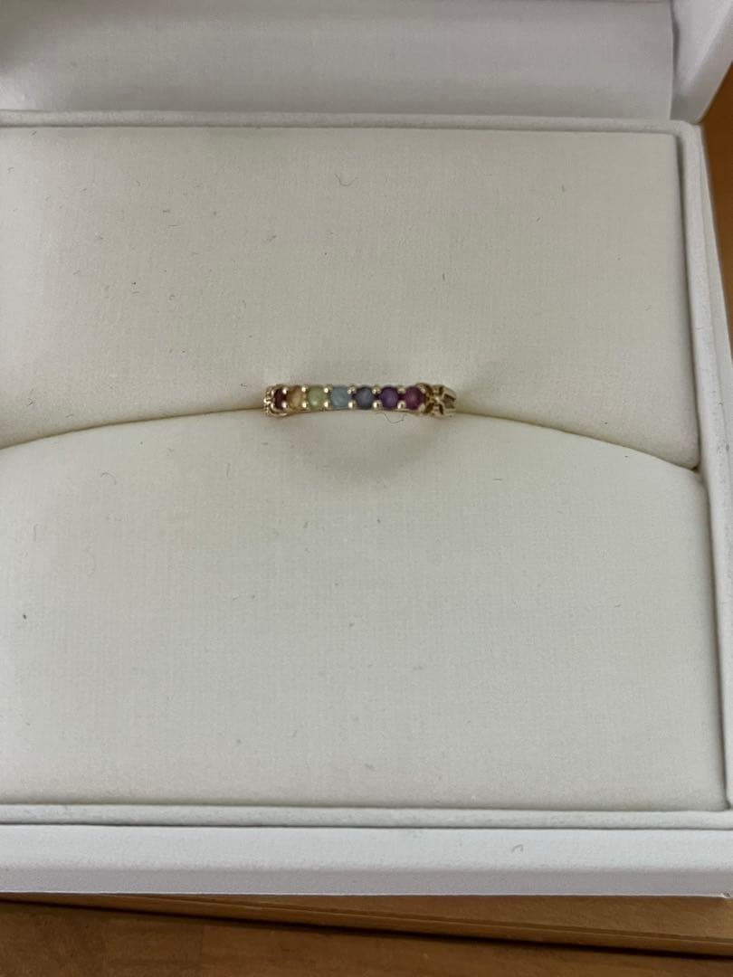 マルチカラーアミュレットリング　k10 7.5号