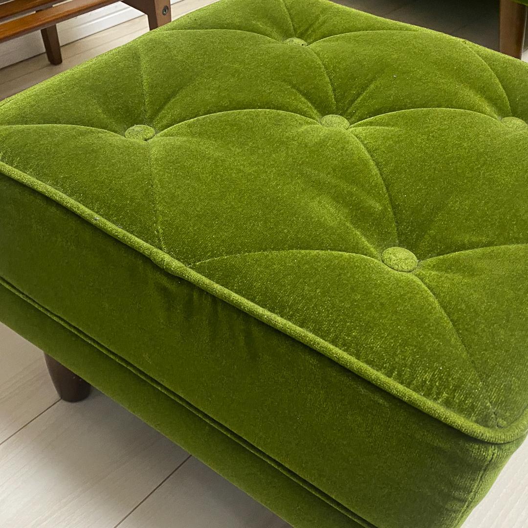 カリモク60 正規品 オットマン モケットグリーン