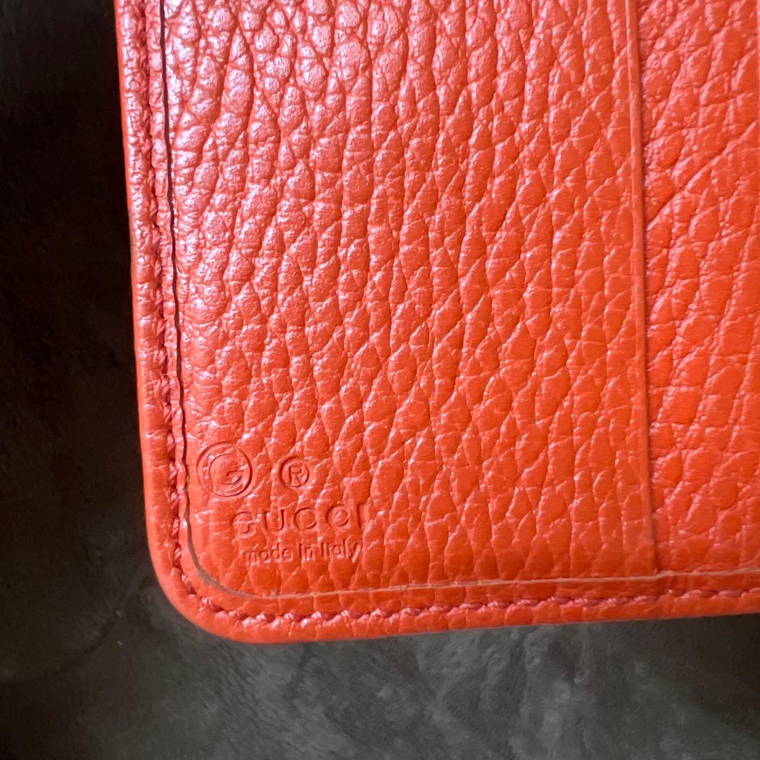 GUCCI 二つ折り財布 オレンジ グレー