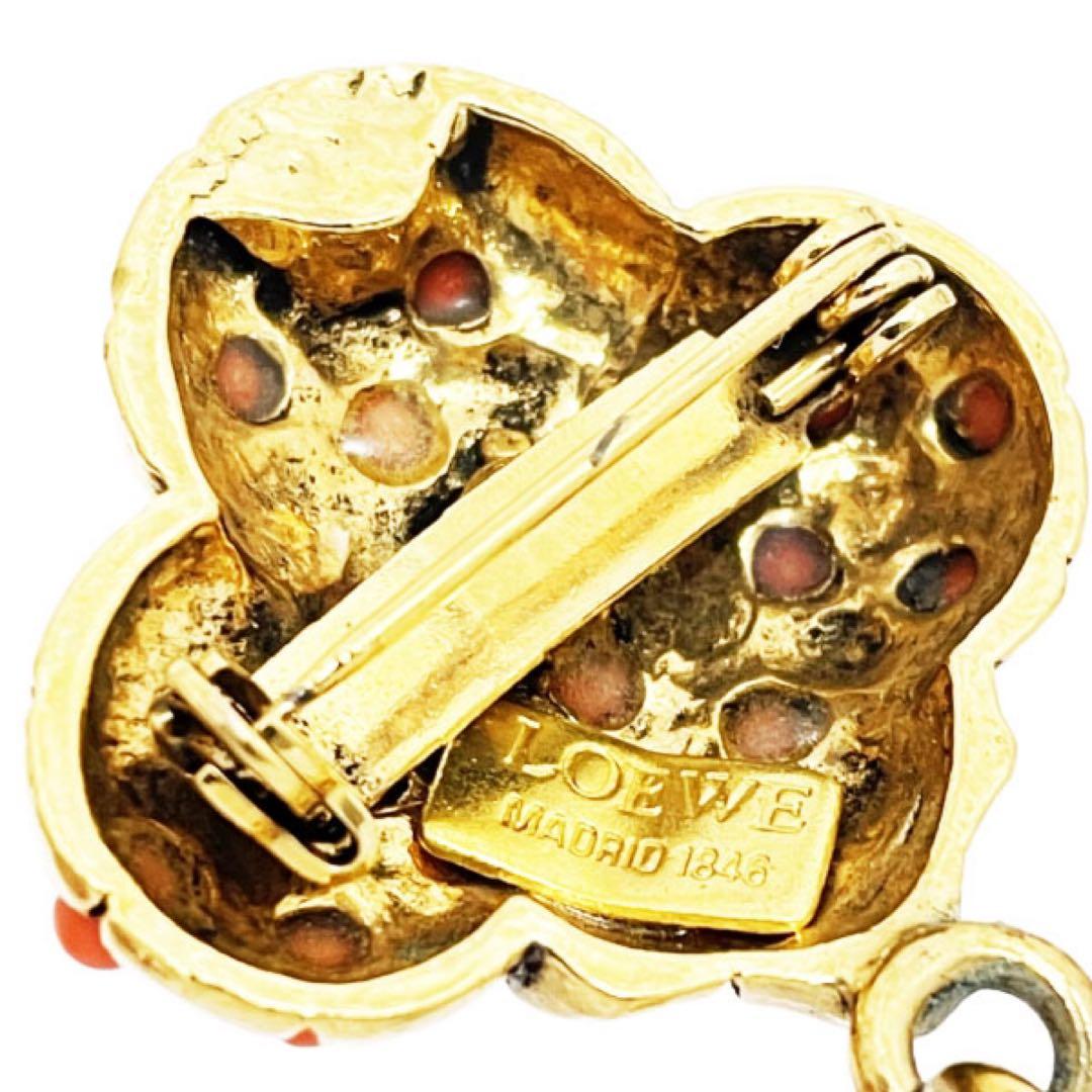 正規品 美品 ロエベ ヴィンテージ ブローチ ハート バッチ 【TT14690】