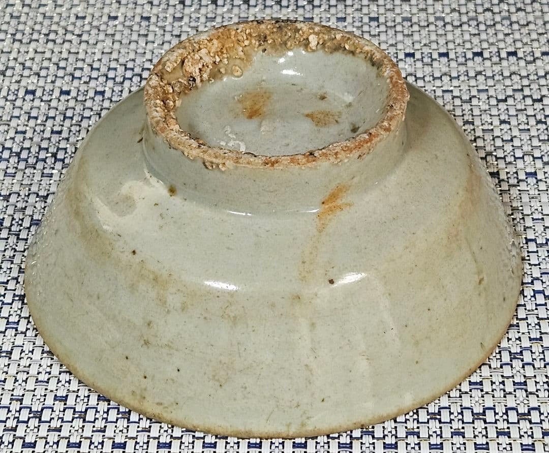 李氏朝鮮時代　李朝白磁　李朝堅手　茶碗　茶道具　茶器　深皿　小鉢　目跡　砂高台