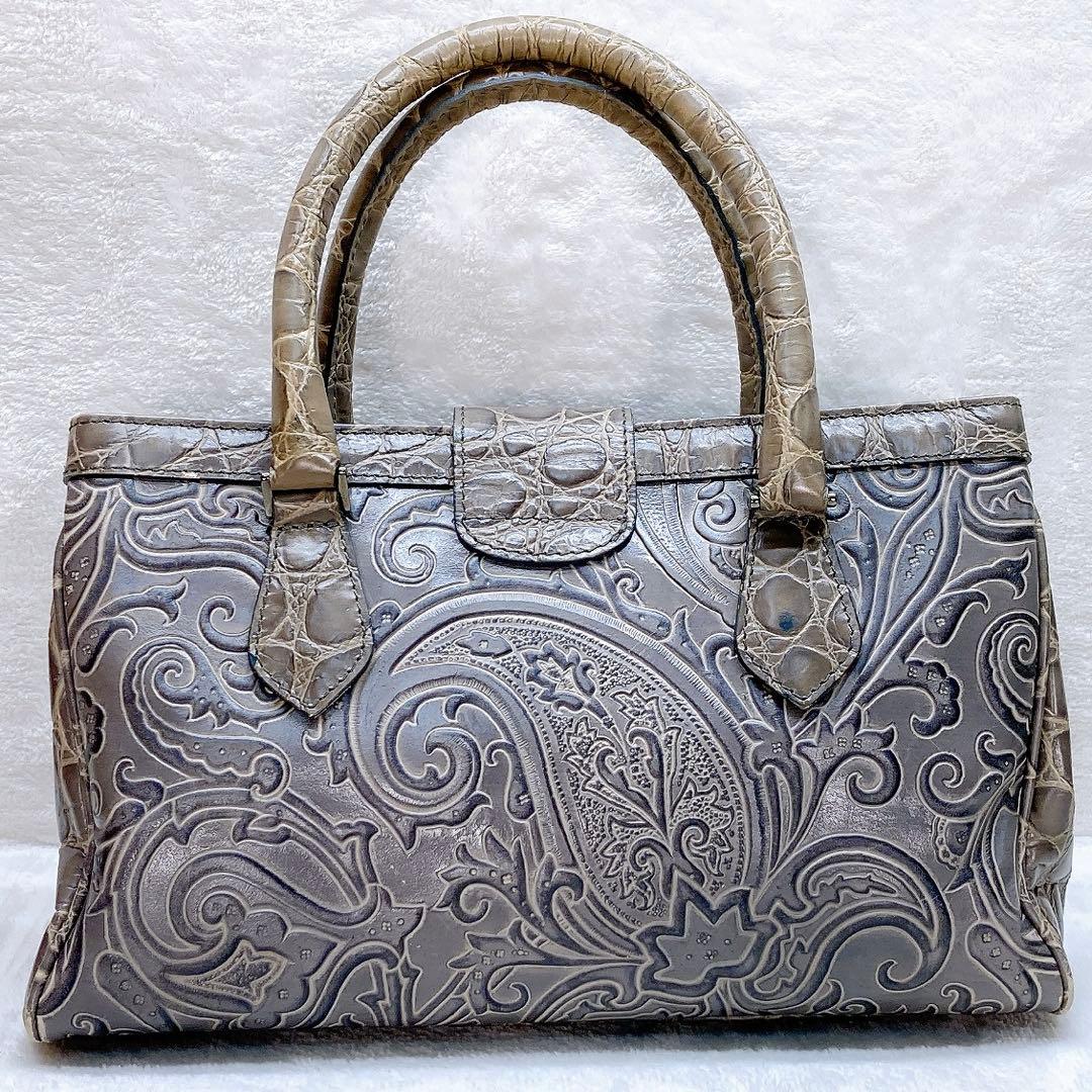 ✨綺麗✨ETRO エトロ マルゴット トートバッグ ペガサス金具 金具 レザー