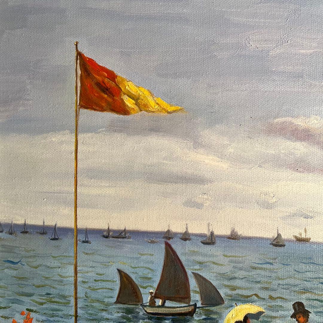 ★秀作★ 手書き油絵 クロード・モネ サン・タドレスのテテス 絵画 額付 油彩画