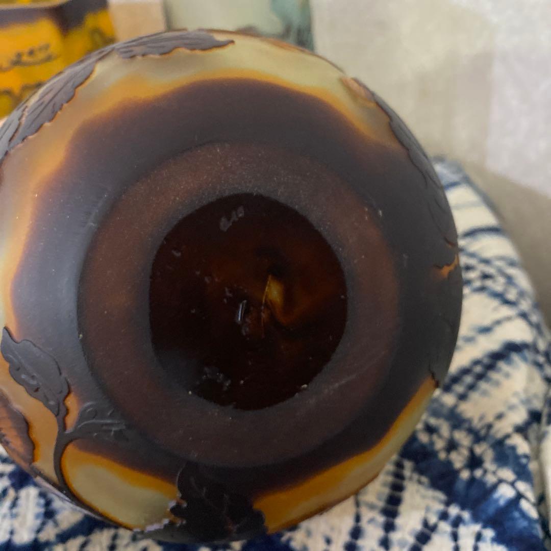 ガレ風？花瓶　ビアマグ　ガラス