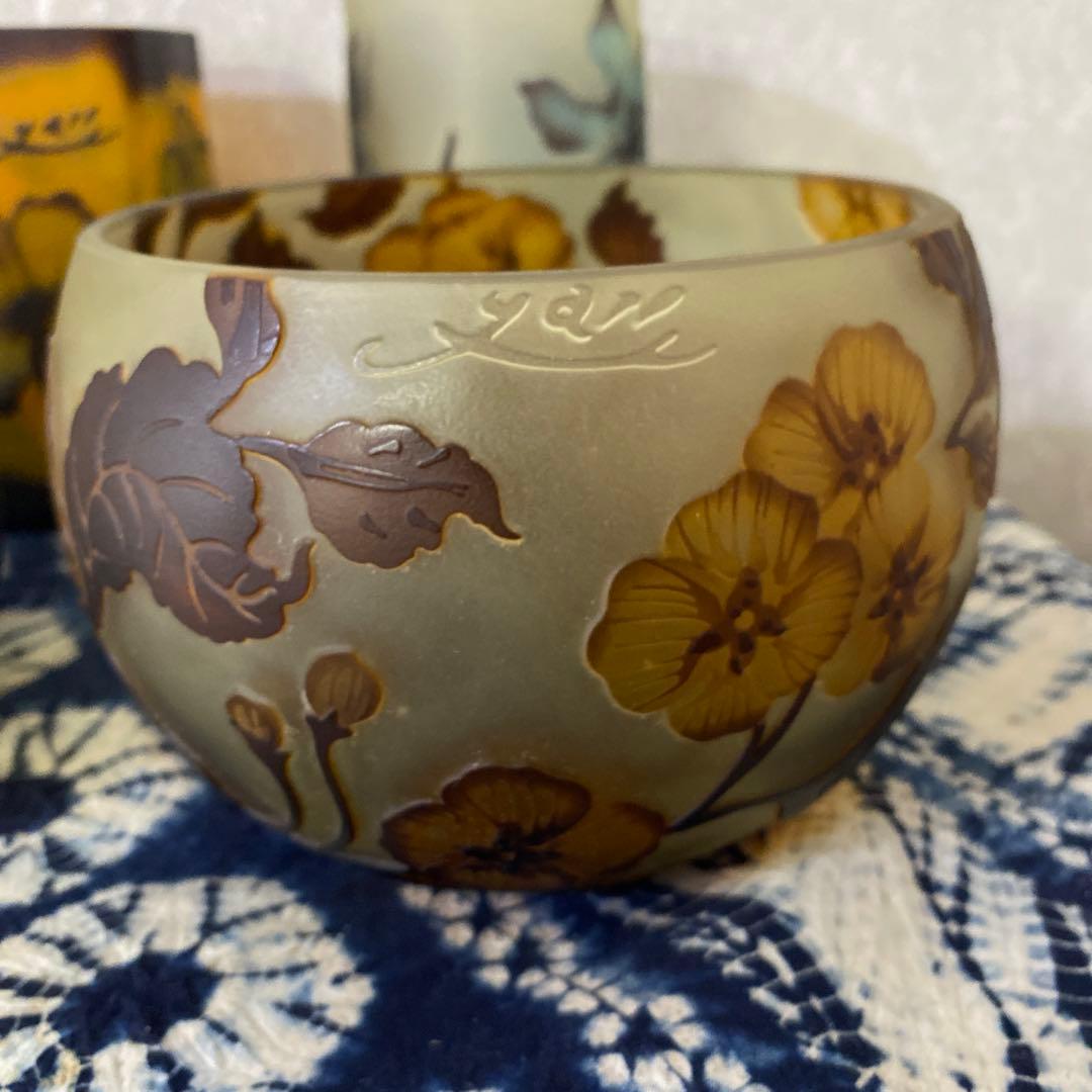 ガレ風？花瓶　ビアマグ　ガラス