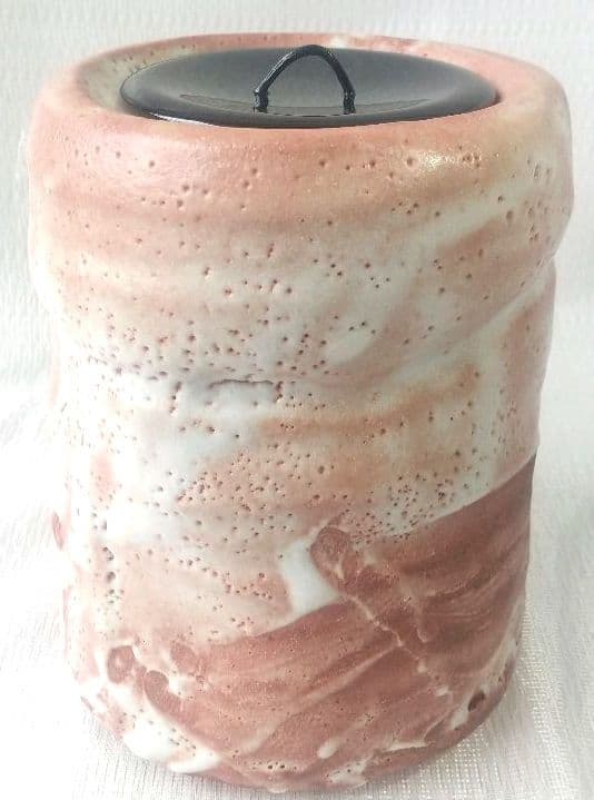 志野水指 玉置保夫作 共箱 茶道具 古美術7231-7335