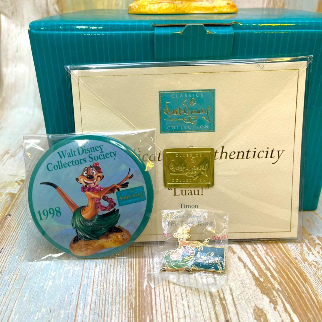 WDCC ライオンキング ティモン 缶バッチ ピンバッジ 陶器製 フィギュア