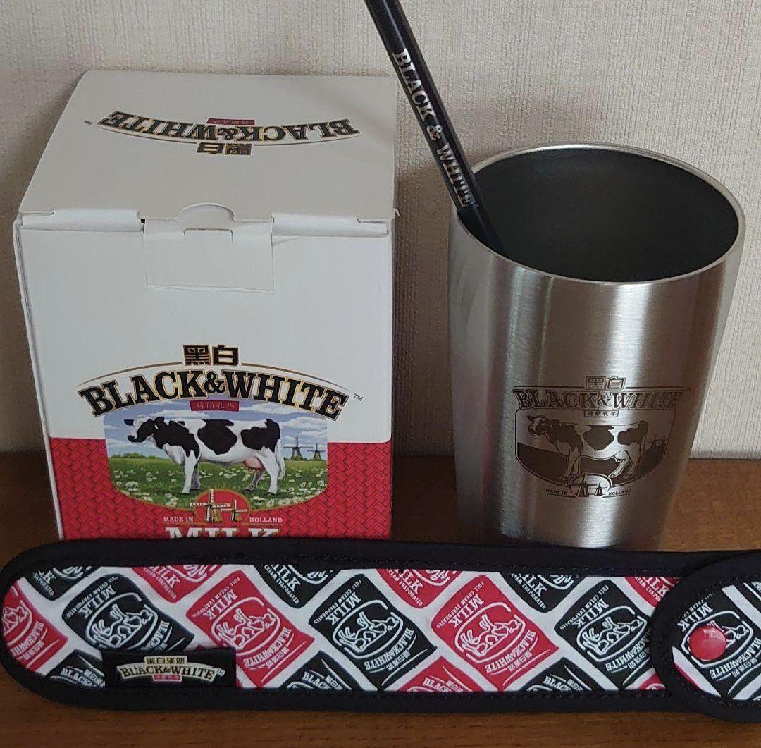 香港　黑白淡奶　ステンレスカップ　ストロー　セット