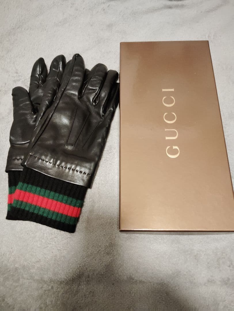 グッチ GUCCI シェリーライン ラムレザー 手袋 サイズ9