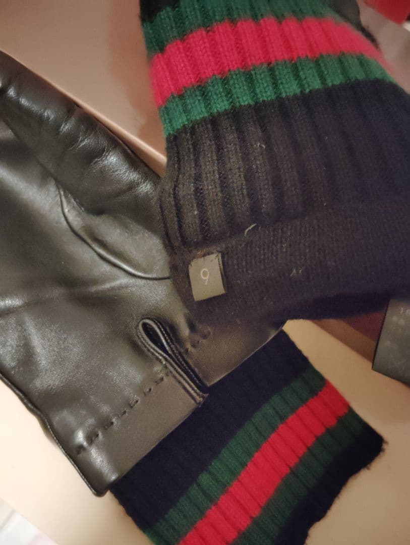 グッチ GUCCI シェリーライン ラムレザー 手袋 サイズ9