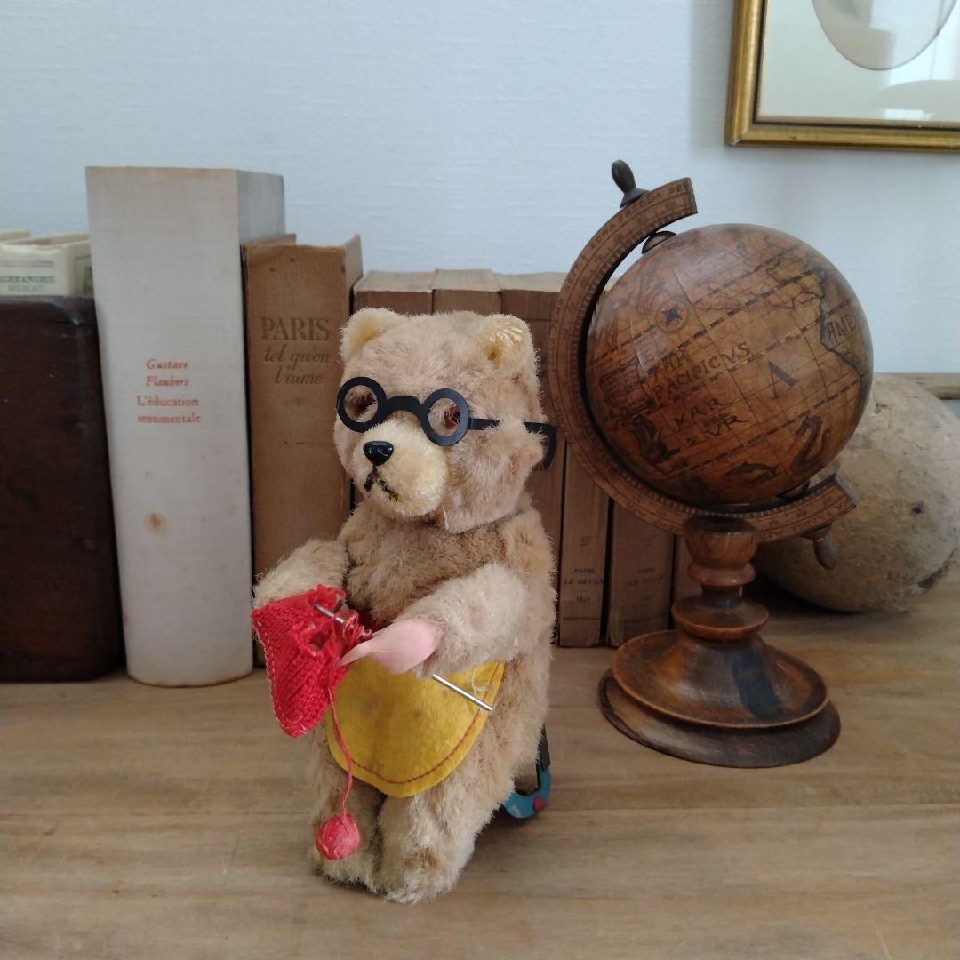 max carlアンティークベア・編み物クマさん/ゼンマイ仕掛け