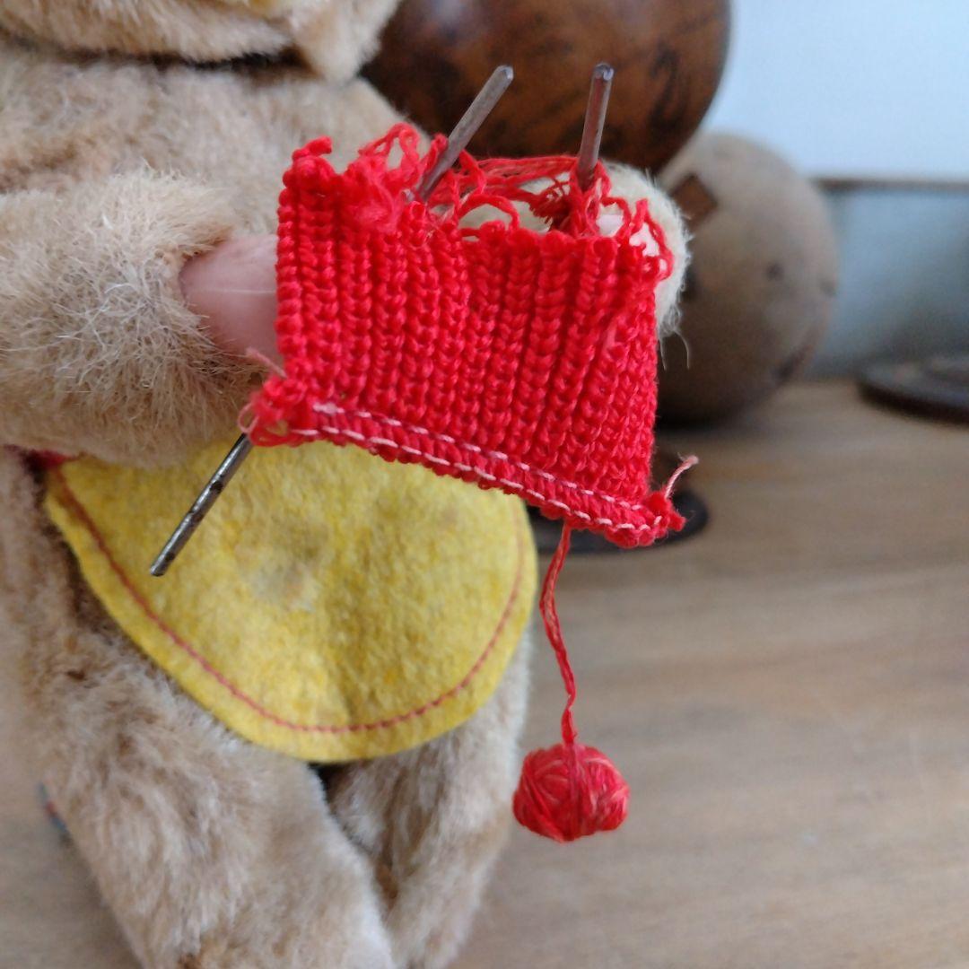 max carlアンティークベア・編み物クマさん/ゼンマイ仕掛け