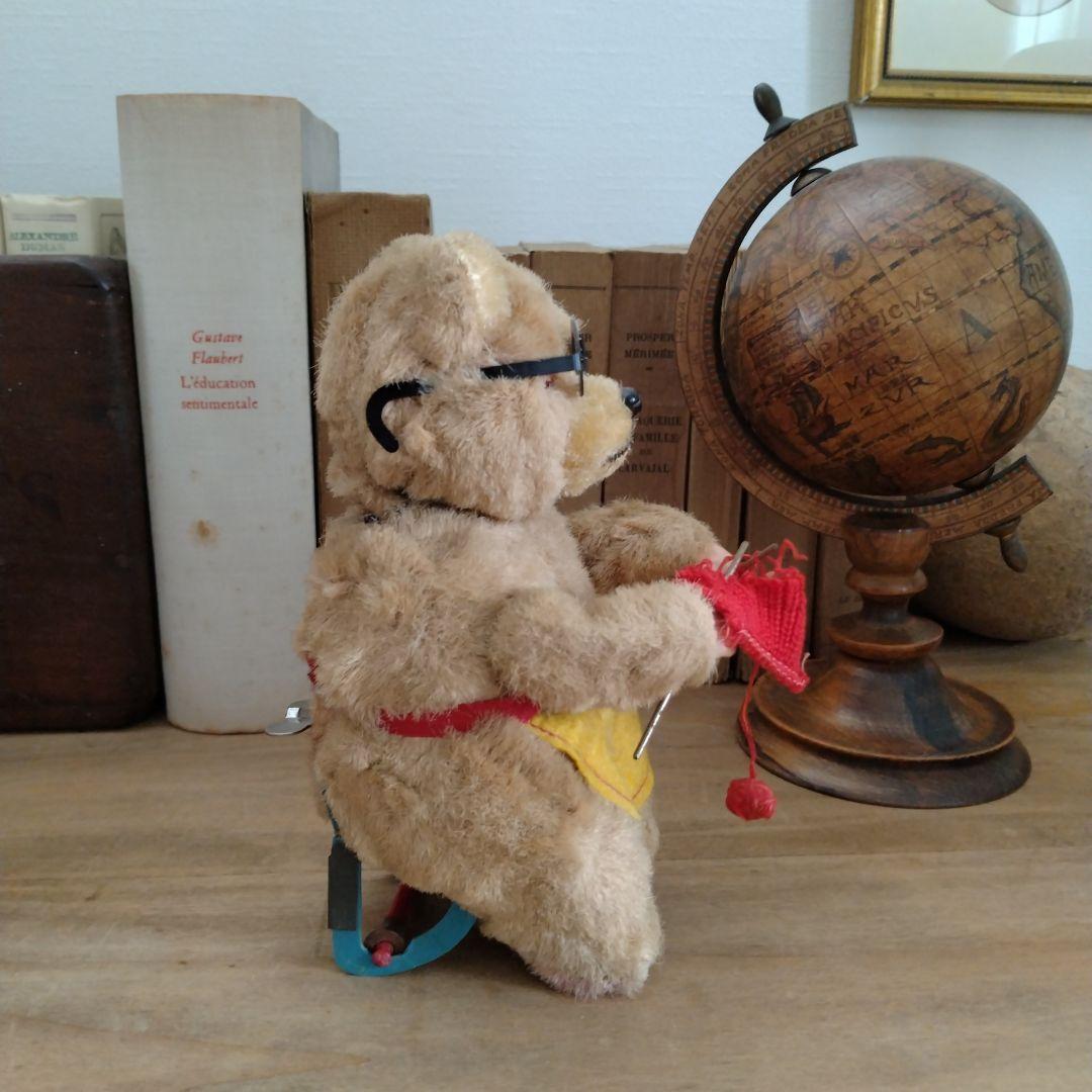max carlアンティークベア・編み物クマさん/ゼンマイ仕掛け