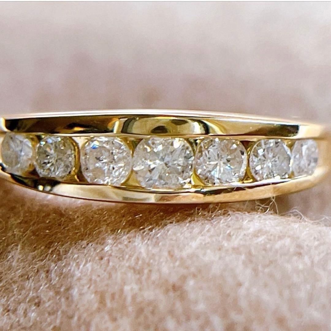 3729】 K18 ダイヤモンド 0.5ct ハーフエタニティ 12〜12.5号