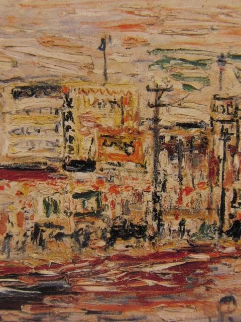 長谷川利行、新宿風景、希少画集画、新品高級額・額装付、状態良好