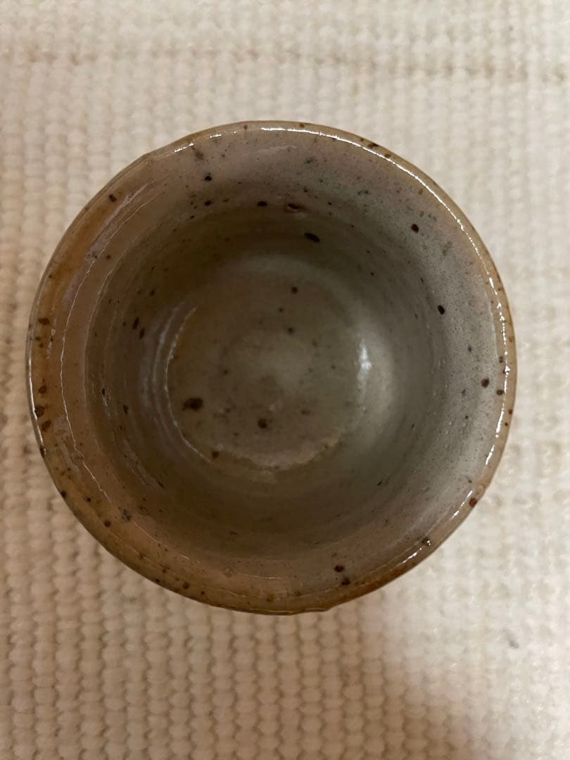 希少品半額セール！無庵本人作品◆班唐津ぐい呑み◆ 12代中里太郎右衛門◆人間国宝