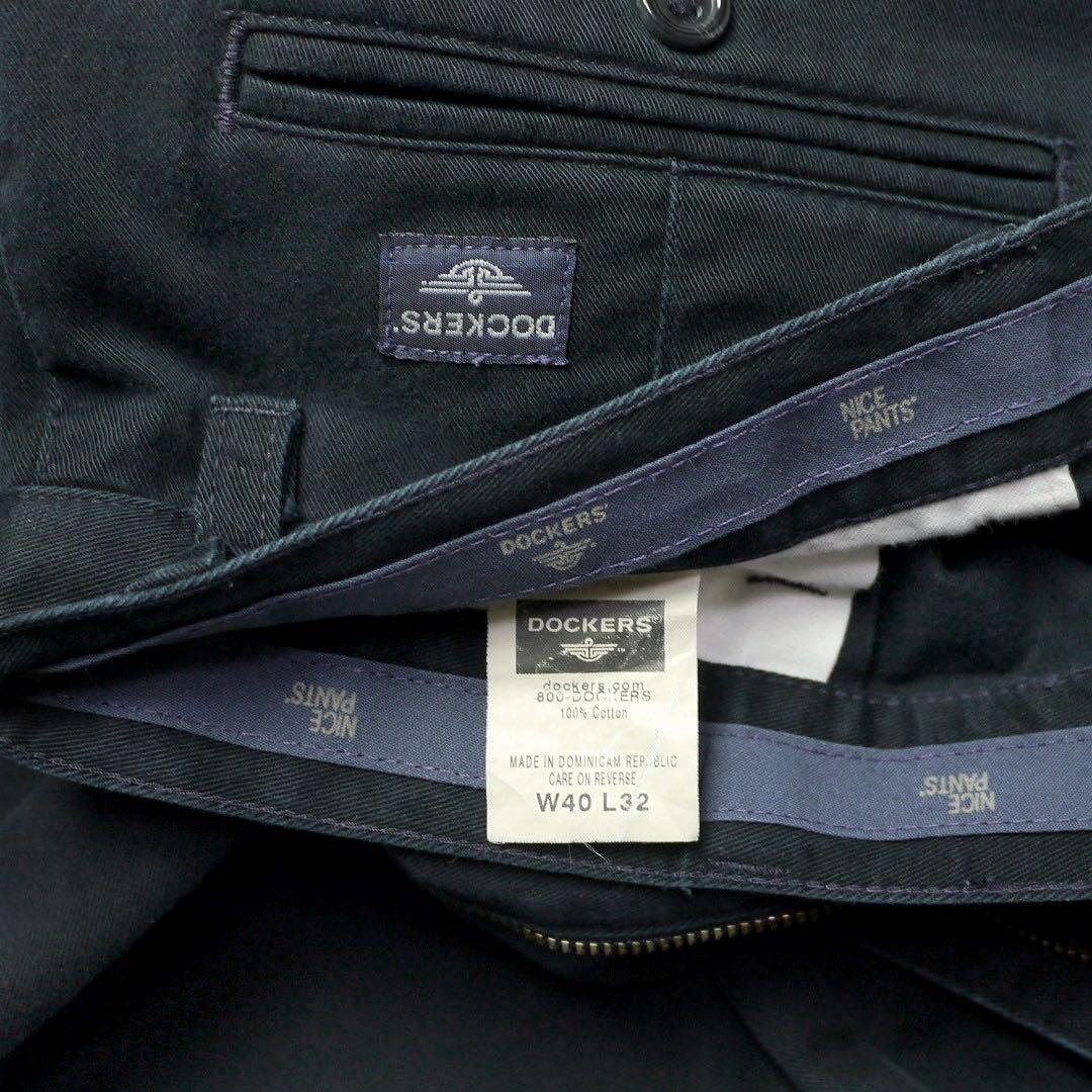 00sビンテージ リーバイス ドッカーズ ツータック チノパン パンツ黒ブラック