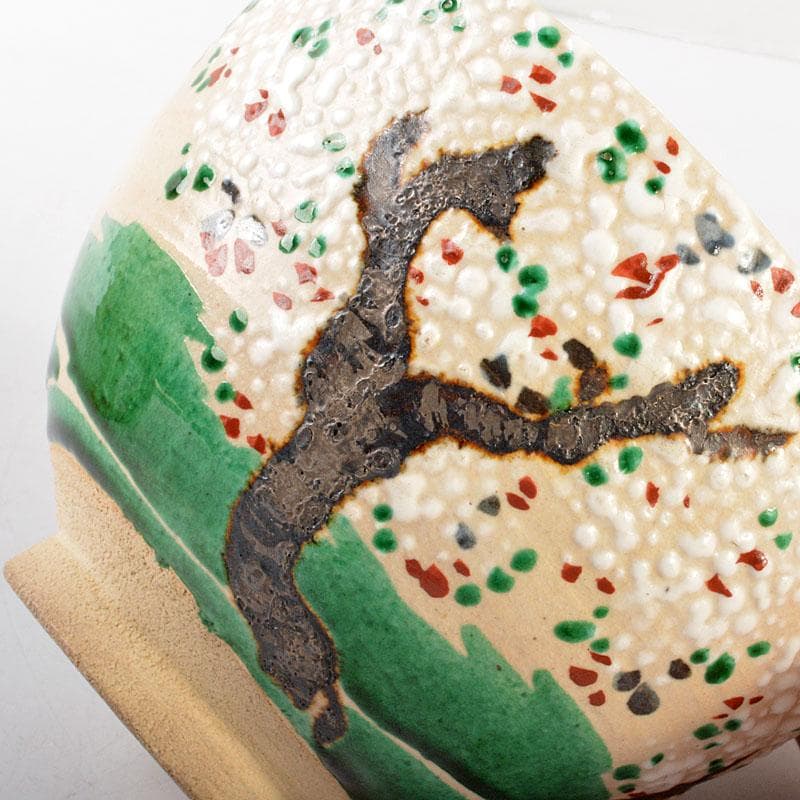 chica　京焼　六代　高橋道八作 桜模様　絵茶碗　時代箱　C　6760