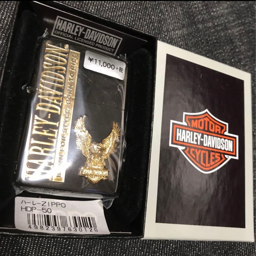 新品　ハーレーダビッドソン ジッポー zippo ブラックイオン　ゴールドメッキ