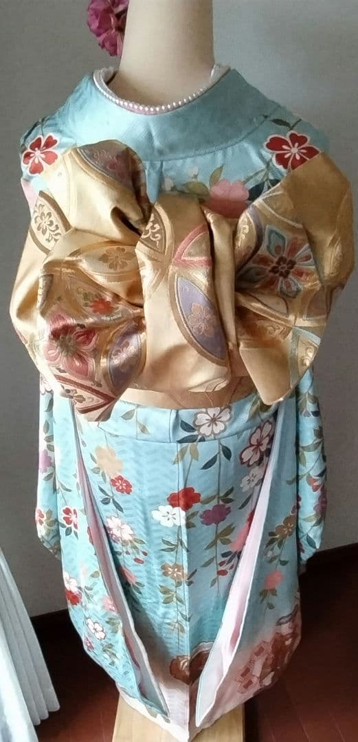 ☆応援価格☆368.小柄なお嬢様へ振袖7点セット　正絹フルセット　成人式　落款