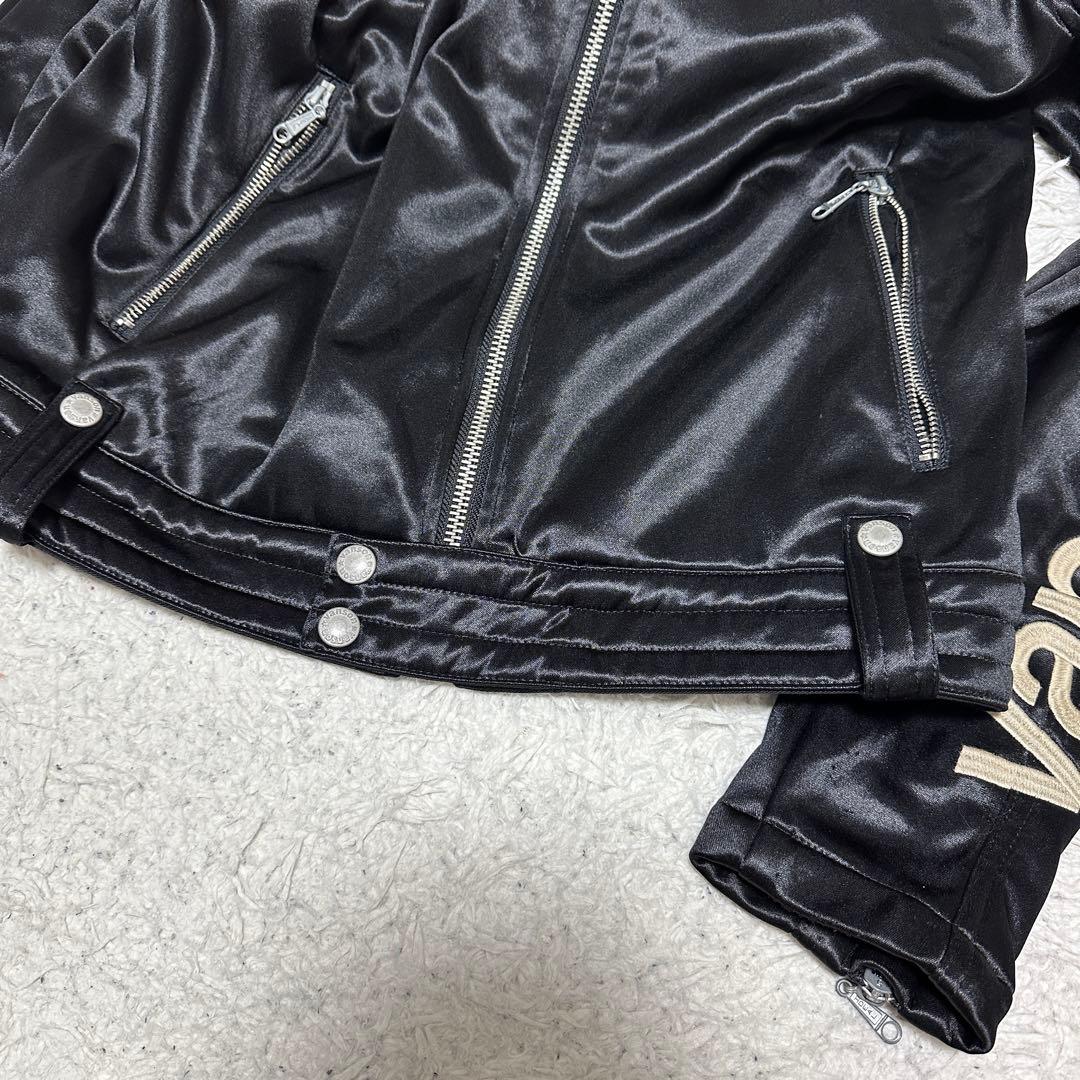 バンソン VANSON 刺繍 ナイロン ライダース ジャケット ブルゾン L