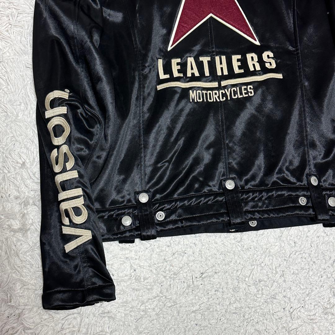 バンソン VANSON 刺繍 ナイロン ライダース ジャケット ブルゾン L