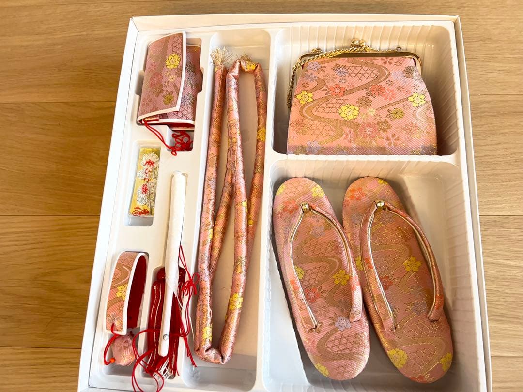 七五三(女の子　7歳) 花柄ピンク 着物セット