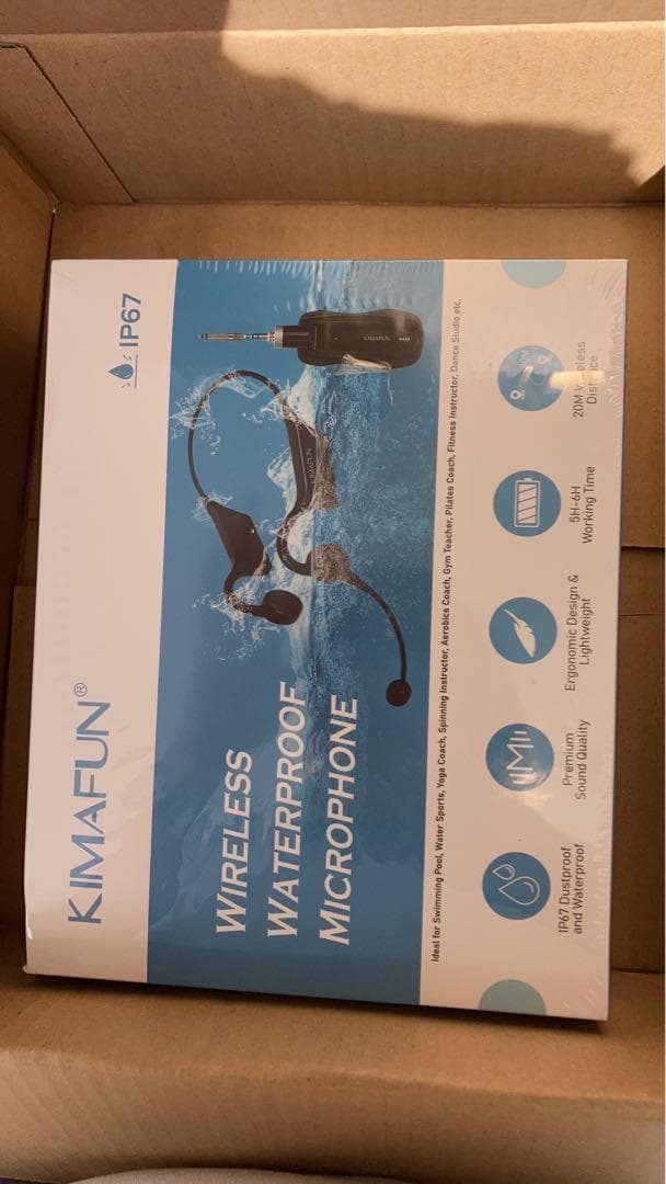 ヘッドセットマイク ワイヤレス完全防水マイク 2.4G無線 IP67防水＆防塵