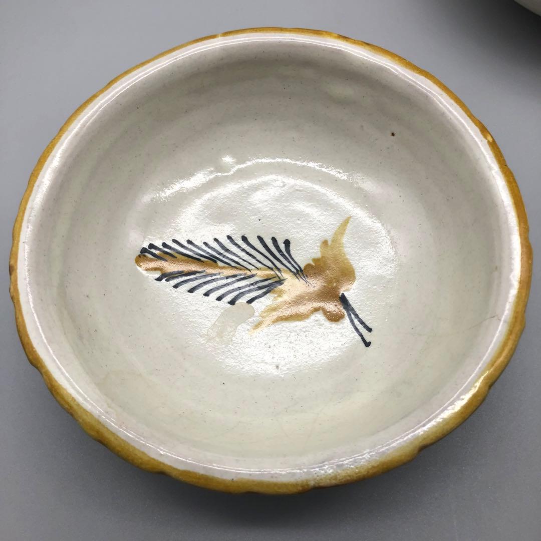 メキシコプエブラタラベラ焼ビンテージ陶器伝統工芸バード鳥ボウル鉢19cm5点A