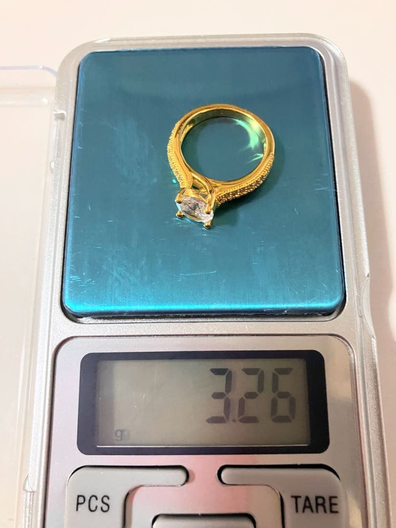 K18 刻印 ダイヤモンドリング 1粒ダイヤ パヴェ 10号 形見分け品