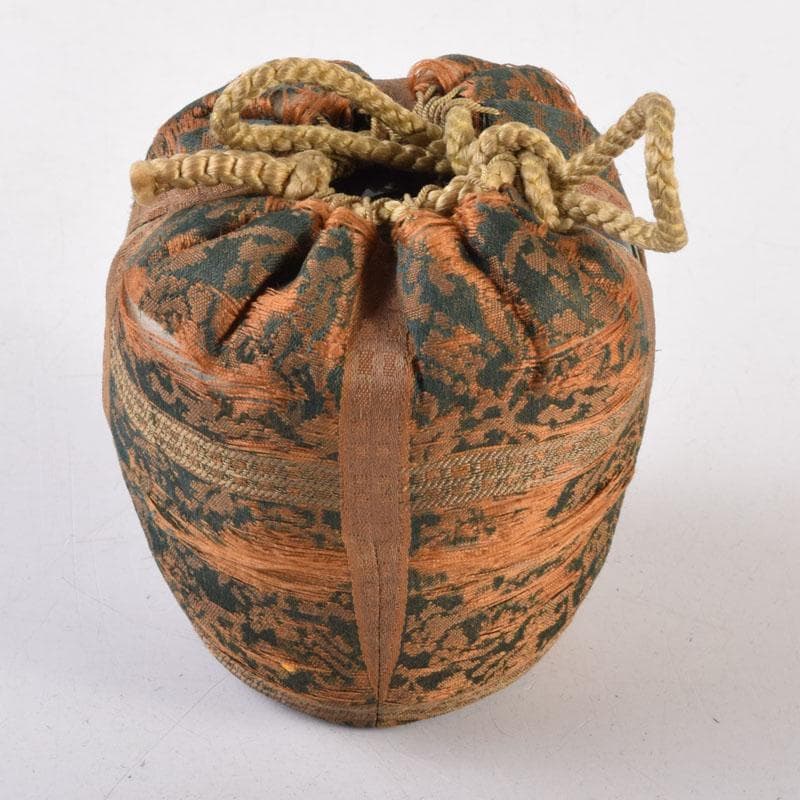 茶道具　黒漆　棗　仕覆付　時代箱　V　8357