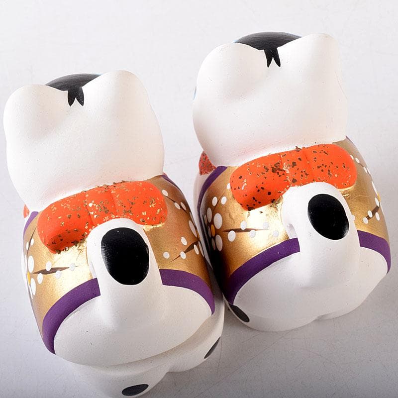 茶道具　京焼　白駒犬　干支香合　縁起物　在銘　2点まとめて　V　8167