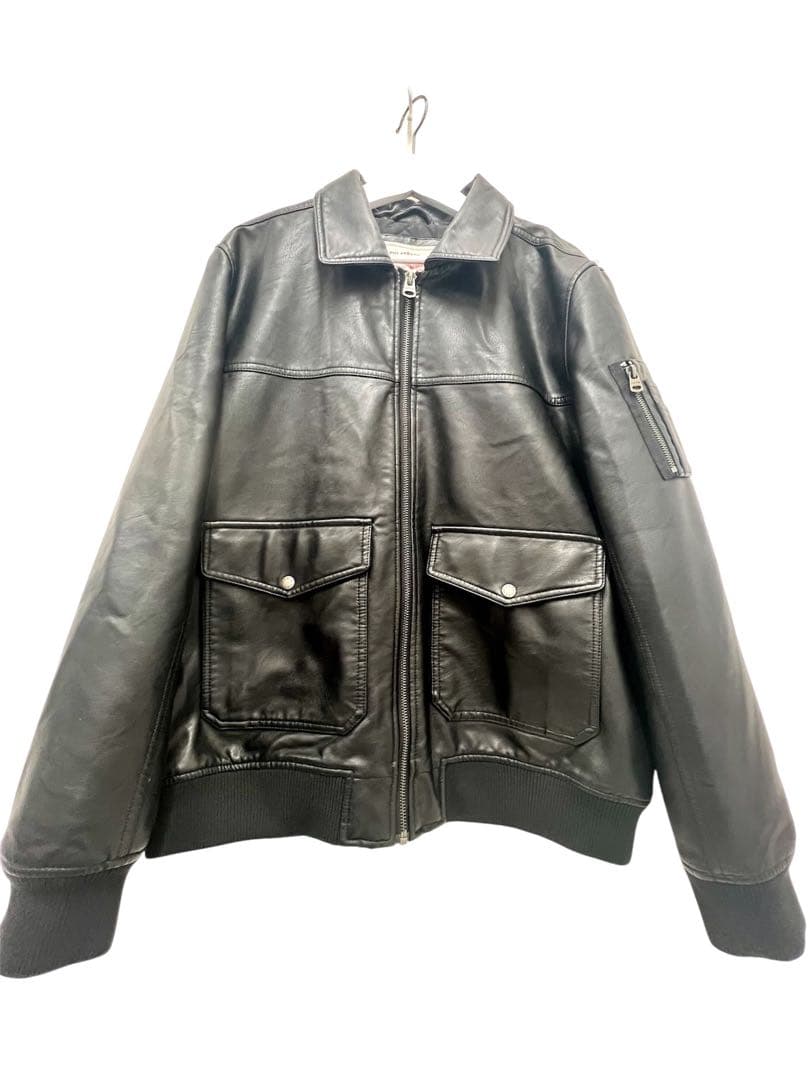 リーバイス レザージャケット A-2 フライトジャケット フェイクレザー 黒
