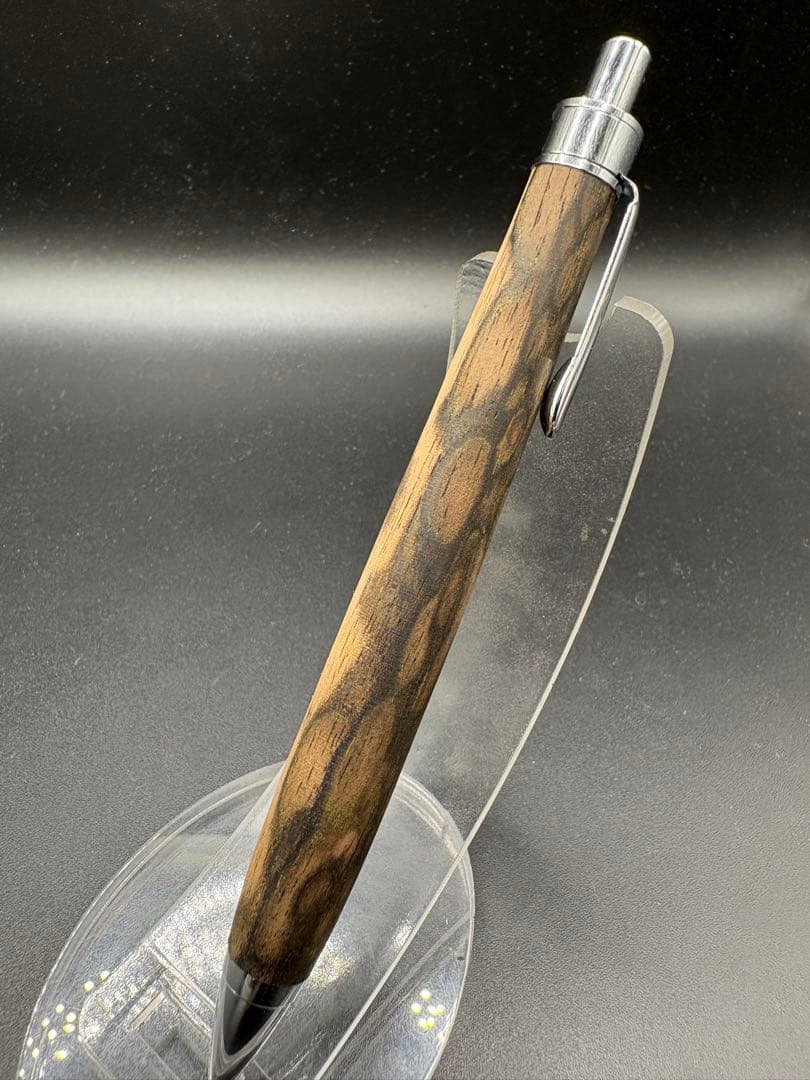 486 極上　黒柿　孔雀杢　木軸シャーペン　ボールペン