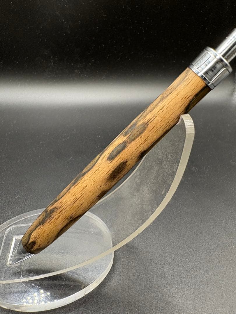 486 極上　黒柿　孔雀杢　木軸シャーペン　ボールペン