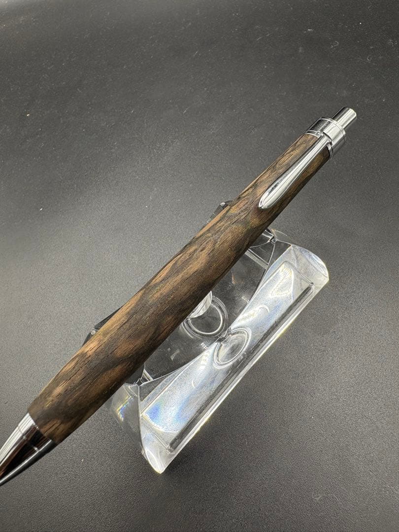 486 極上　黒柿　孔雀杢　木軸シャーペン　ボールペン