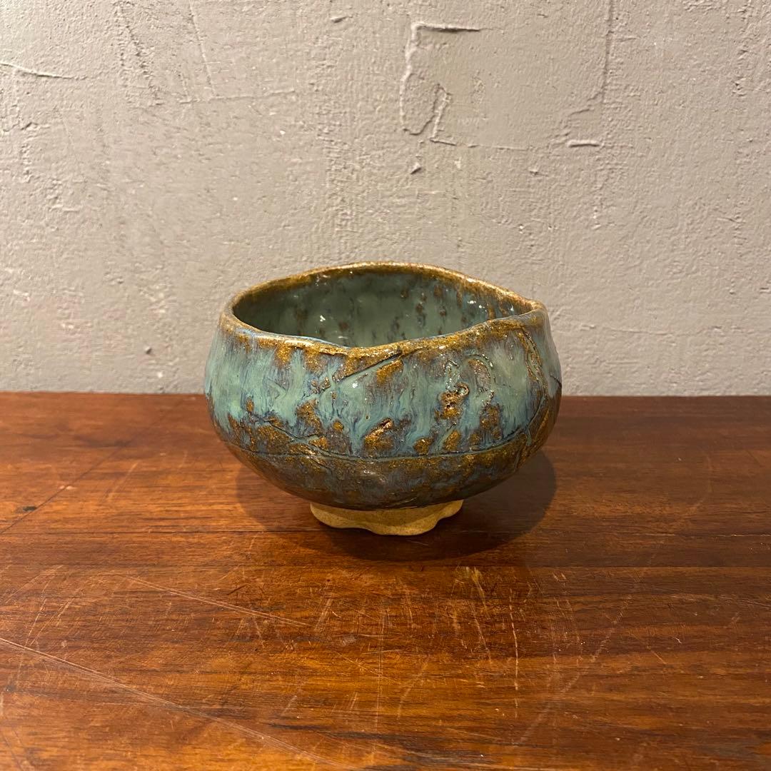 出雲楽山焼き 抹茶碗 釉薬 骨董品 コレクション 古美術 時代物