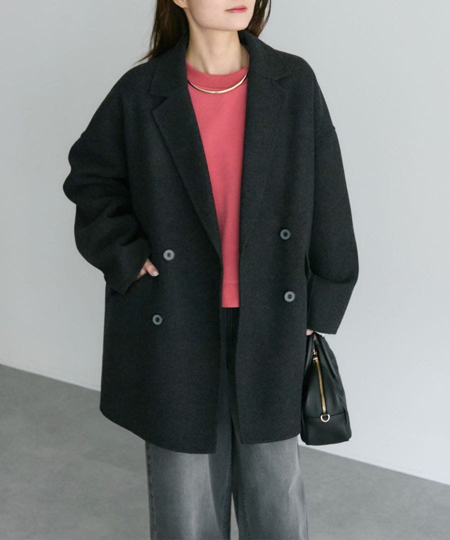 ピュアルセシン　ハンドメイド風ウール　チェスターコート　グレー　11/29削除