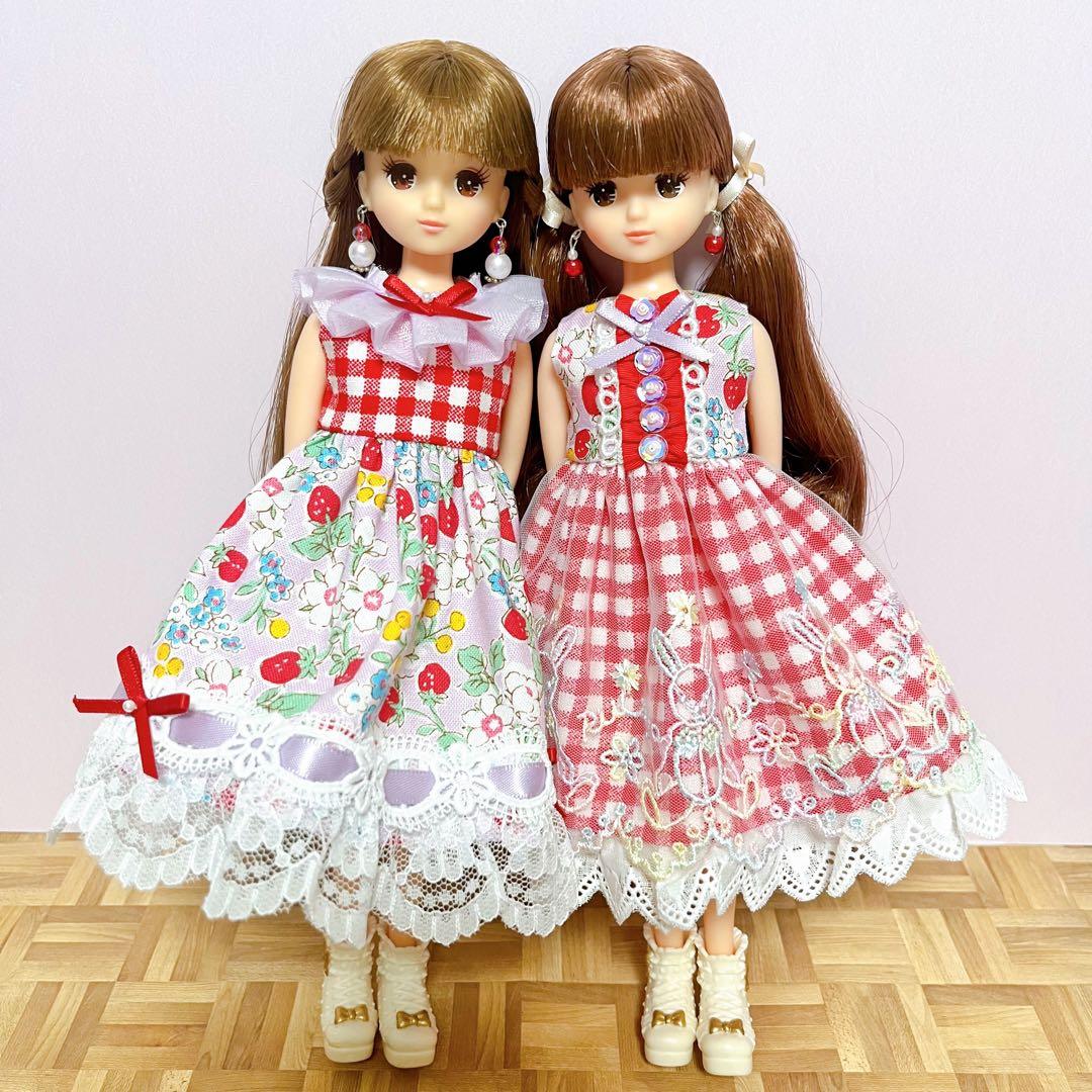 専用です。ドール服ハンドメイドワンピース&ピアスNo.2204・2205