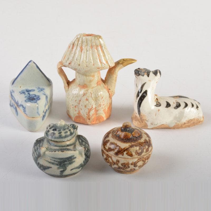 pipo 　鉄絵など　スンコロク　宋胡録　水滴　5点まとめて　C　6711