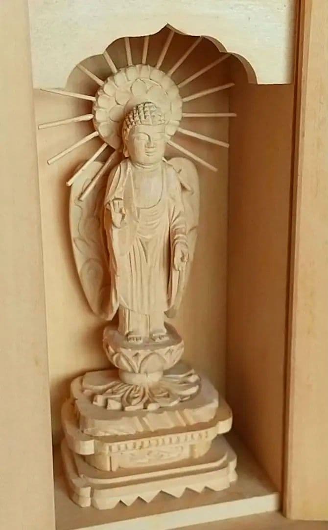阿弥陀如来立像【極小】#402 厨子入り 木彫 仏像